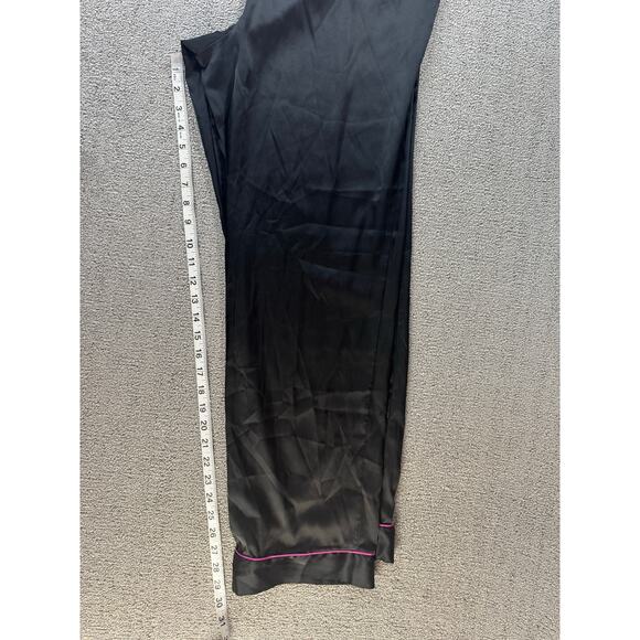 Juicy Couture Satin Pajama Set Y2K Black Silver Rhinestone PJ Size Large - Picture 7 of 15